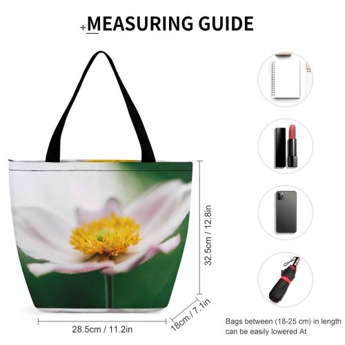 Yanfind Shopping Bag for Ladies Flower Cosmos Pollen Bloom Plant Detail Macro Flora Growth Spring Blooming Reusable Multipurpose Heavy Duty Grocery Bag for Outdoors.