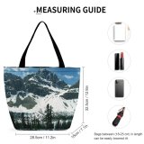 Yanfind Shopping Bag for Ladies Canadian Rocky Rockies Rock Mountains Snow Clouds Sky Reusable Multipurpose Heavy Duty Grocery Bag for Outdoors.