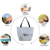 Yanfind Shopping Bag for Ladies Grey Outdoors Fog Madeira Mist Portugal Sky Cloud Reusable Multipurpose Heavy Duty Grocery Bag for Outdoors.