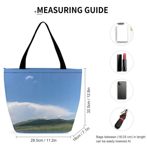 Yanfind Shopping Bag for Ladies Grassland Outdoors Countryside Sibiu Romania Land Savanna Plateau Grass Plant Field Hills Reusable Multipurpose Heavy Duty Grocery Bag for Outdoors.