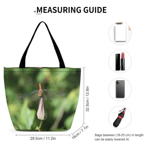 Yanfind Shopping Bag for Ladies Fly Summer Insect Dragonflies Damseflies Net Winged Insects Invertebrate Damselfly Reusable Multipurpose Heavy Duty Grocery Bag for Outdoors.