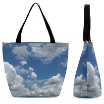Yanfind Shopping Bag for Ladies Sky Cloud Dark Storm Texture Textura Ceu Azul Nuvem Wind Cielo Reusable Multipurpose Heavy Duty Grocery Bag for Outdoors.