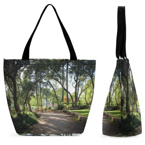 Yanfind Shopping Bag for Ladies Garden Outdoors Arbour Park Cascais Portugal Plant Tree Grass Lawn Trunk Spring Reusable Multipurpose Heavy Duty Grocery Bag for Outdoors.