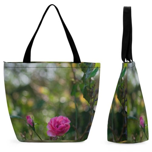 Yanfind Shopping Bag for Ladies Flower Plant Geranium Rose Alsace France Petal Feminine Reusable Multipurpose Heavy Duty Grocery Bag for Outdoors.