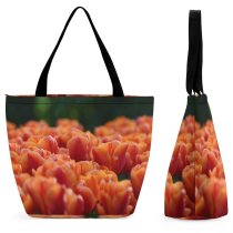 Yanfind Shopping Bag for Ladies Flowers Details Sunlight Closeups Flower Petal Plant Tulip Flowering Lily Family Annual Reusable Multipurpose Heavy Duty Grocery Bag for Outdoors.