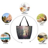 Yanfind Shopping Bag for Ladies Forest Tree Denmark Flora Jar Plant Potted Pottery Vase Land Outdoors Vegetation Reusable Multipurpose Heavy Duty Grocery Bag for Outdoors.