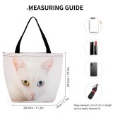 Yanfind Shopping Bag for Ladies Young Studio Kitty Pet Funny Kitten Portrait Whiskers Curiosity Cute Focus Little Reusable Multipurpose Heavy Duty Grocery Bag for Outdoors.