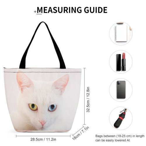 Yanfind Shopping Bag for Ladies Young Studio Kitty Pet Funny Kitten Portrait Whiskers Curiosity Cute Focus Little Reusable Multipurpose Heavy Duty Grocery Bag for Outdoors.