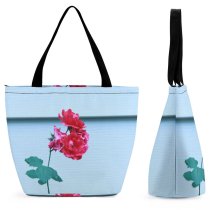 Yanfind Shopping Bag for Ladies Flower Plant Rose Geranium Carnation Petal Stock Reusable Multipurpose Heavy Duty Grocery Bag for Outdoors.