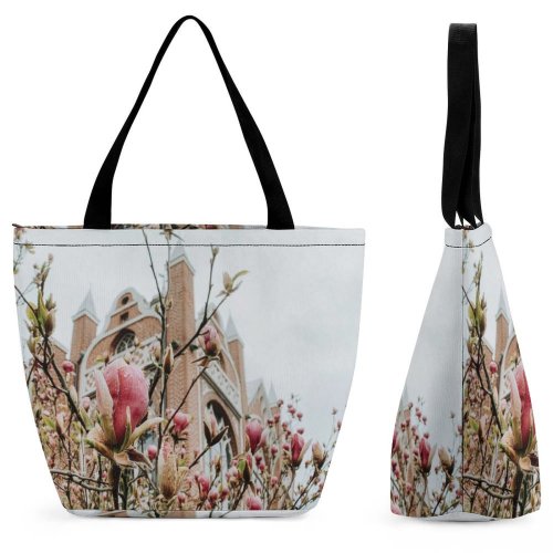 Yanfind Shopping Bag for Ladies Flower Plant Wrlitz Rose Wrlitzer Park Petal Bud Sprout Outdoors Birds Reusable Multipurpose Heavy Duty Grocery Bag for Outdoors.