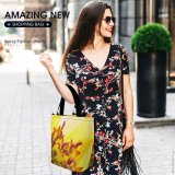 Yanfind Shopping Bag for Ladies Flower Leaves Light Plants Shining Colours Macro Beauty Tiny Purple Plant Reusable Multipurpose Heavy Duty Grocery Bag for Outdoors.