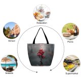 Yanfind Shopping Bag for Ladies Flower Plant Rose Birds Petal Public Domain Reusable Multipurpose Heavy Duty Grocery Bag for Outdoors.