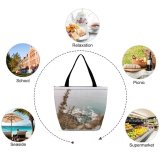 Yanfind Shopping Bag for Ladies Grass Plant Sea Usa Outdoors Landscape Land Promontory Ocean Shoreline Big Sur Reusable Multipurpose Heavy Duty Grocery Bag for Outdoors.