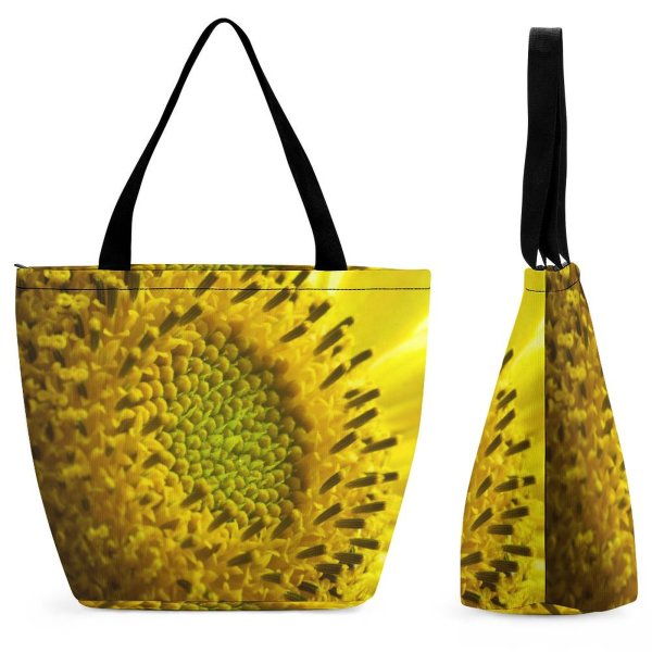 Yanfind Shopping Bag for Ladies Flower Flora Plant Asteraceae Bloom Floral Pollen Creative Commons Reusable Multipurpose Heavy Duty Grocery Bag for Outdoors.