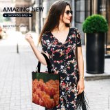 Yanfind Shopping Bag for Ladies Flowers Details Sunlight Closeups Flower Petal Plant Tulip Flowering Lily Family Annual Reusable Multipurpose Heavy Duty Grocery Bag for Outdoors.