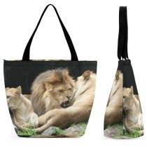 Yanfind Shopping Bag for Ladies Lions King Strength Vertebrate Lion Wildlife Terrestrial Felidae Masai Big Cats Reusable Multipurpose Heavy Duty Grocery Bag for Outdoors.