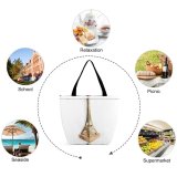 Yanfind Shopping Bag for Ladies Eifel Eiffel France Europe Souvenior Travel Places Intricate Detail Masterpiece Reusable Multipurpose Heavy Duty Grocery Bag for Outdoors.
