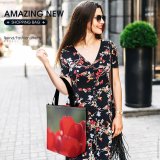 Yanfind Shopping Bag for Ladies Flowers Details Sunlight Closeups Petal Flower Macro Tulip Plant Spring Botany Reusable Multipurpose Heavy Duty Grocery Bag for Outdoors.