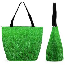 Yanfind Shopping Bag for Ladies Grass Forest Enchanted Soft Dreamy Living Growing Plant Furtile Magical Reusable Multipurpose Heavy Duty Grocery Bag for Outdoors.