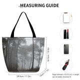 Yanfind Shopping Bag for Ladies Fog Outdoors Grey Mist Elba Italy Utility Pole Darkness Countryside Tree Forest Reusable Multipurpose Heavy Duty Grocery Bag for Outdoors.