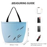 Yanfind Shopping Bag for Ladies Flying Birds Santa Barbara Usa Aircraft Transportation Vehicle Airplane Silhouette Sky Reusable Multipurpose Heavy Duty Grocery Bag for Outdoors.
