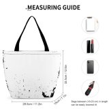 Yanfind Shopping Bag for Ladies Halloween Grass Isolated Bat Pumpkin Night Grunge Grungy Silhouette Autumn Evil October Reusable Multipurpose Heavy Duty Grocery Bag for Outdoors.