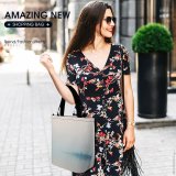 Yanfind Shopping Bag for Ladies Fog Outdoors Mist Grey Ocean Danube River Winter Sea Reusable Multipurpose Heavy Duty Grocery Bag for Outdoors.