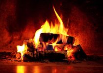 yanfind A3| Open Log Fire Art Poster Print Size A3 Winter Warmth Poster