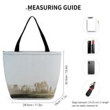 Yanfind Shopping Bag for Ladies Fog Outdoors Stowe Mist Vt Usa Grey Sunrise Dusk Tree Isolated Vermont Reusable Multipurpose Heavy Duty Grocery Bag for Outdoors.