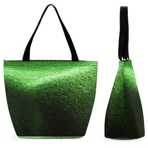 Yanfind Shopping Bag for Ladies Hill Carpet Light Grass Texture Baize Woven Fabric Artificial Turf Plant Woolen Reusable Multipurpose Heavy Duty Grocery Bag for Outdoors.