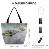 Yanfind Shopping Bag for Ladies Frog Frogs Zaba Zaby TRUE Toad Bullfrog Amphibian Wildlife Pond Organism Reusable Multipurpose Heavy Duty Grocery Bag for Outdoors.