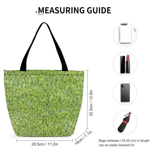 Yanfind Shopping Bag for Ladies Grass Lawn Garden Texture Plant Australia Depth Field Land Meadow Reusable Multipurpose Heavy Duty Grocery Bag for Outdoors.