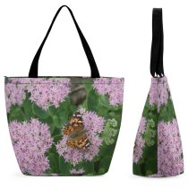 Yanfind Shopping Bag for Ladies Flower Plant Milwaukee Wi Usa Insect Invertebrate Bee Honey Butterfly Monarch Reusable Multipurpose Heavy Duty Grocery Bag for Outdoors.