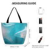 Yanfind Shopping Bag for Ladies Frozen Macro Cube Icecube Refreshing Newcomp Aqua Turquoise Reusable Multipurpose Heavy Duty Grocery Bag for Outdoors.