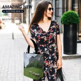 Yanfind Shopping Bag for Ladies Grassland Outdoors Countryside Grazing Meadow Pasture Ranch Rural Lauterbrunnen Farm Field Sheep Reusable Multipurpose Heavy Duty Grocery Bag for Outdoors.
