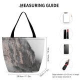 Yanfind Shopping Bag for Ladies Grey Outdoors Cliff Fog Mist Trentino-Alto Adige Italia Sunrise Sad Mood Cloudy Reusable Multipurpose Heavy Duty Grocery Bag for Outdoors.
