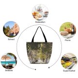 Yanfind Shopping Bag for Ladies Garden Outdoors Arbour Plant Tree Path Trunk Creative Commons Reusable Multipurpose Heavy Duty Grocery Bag for Outdoors.