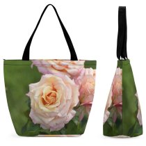 Yanfind Shopping Bag for Ladies Flower Rose Plant Micro Thorn Garden Petals Petal Leaves Leaf Buds Reusable Multipurpose Heavy Duty Grocery Bag for Outdoors.