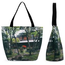 Yanfind Shopping Bag for Ladies Garden Outdoors Arbour Japan Tree Plant Tokyo Building Trunk Patio Housing Vegetation Reusable Multipurpose Heavy Duty Grocery Bag for Outdoors.