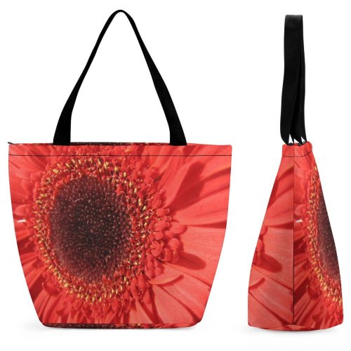 Yanfind Shopping Bag for Ladies Flower Flowering Plant Barberton Daisy Petal Gerbera Gazania Pollen Reusable Multipurpose Heavy Duty Grocery Bag for Outdoors.