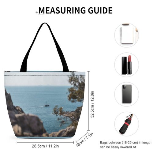 Yanfind Shopping Bag for Ladies Adventure Ship Boat Focus Motion Travel Field Sea Seascape Watercraft Horizon Reusable Multipurpose Heavy Duty Grocery Bag for Outdoors.