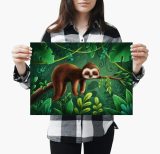 yanfind A3| Cartoon Sleepy Sloth Poster Print Size A3 Wild Animal Poster