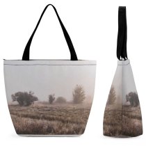 Yanfind Shopping Bag for Ladies Fog Outdoors Mist Bulgaria Drugan P Pro Smartphonephotography Autumn Countryside Plant Reusable Multipurpose Heavy Duty Grocery Bag for Outdoors.