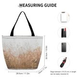 Yanfind Shopping Bag for Ladies Grass Flora Plant Harvest Field Bush Tree Wood Purple Reusable Multipurpose Heavy Duty Grocery Bag for Outdoors.