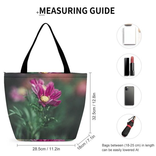 Yanfind Shopping Bag for Ladies Flower Flora Moody Blooming Bloom Botanical Garden Depth Field Floral Purple Closeup Reusable Multipurpose Heavy Duty Grocery Bag for Outdoors.