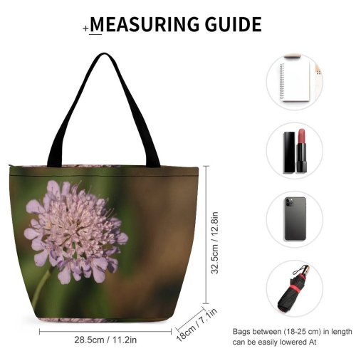 Yanfind Shopping Bag for Ladies Flower Violet Flowering Plant Botany Spring Petal Wildflower Macro Reusable Multipurpose Heavy Duty Grocery Bag for Outdoors.