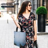 Yanfind Shopping Bag for Ladies Fog Outdoors Francisco Usa Building City Metropolis Town Urban Bay Reusable Multipurpose Heavy Duty Grocery Bag for Outdoors.