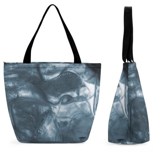 Yanfind Shopping Bag for Ladies Cube Cubes Cool Winter Isbiter Isbit Texture Transparent Reusable Multipurpose Heavy Duty Grocery Bag for Outdoors.