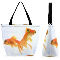 Yanfind Shopping Bag for Ladies Goldfish Pet Aquatic Fish Vertebrate Marine Biology Fin Feeder Organism Tail Reusable Multipurpose Heavy Duty Grocery Bag for Outdoors.