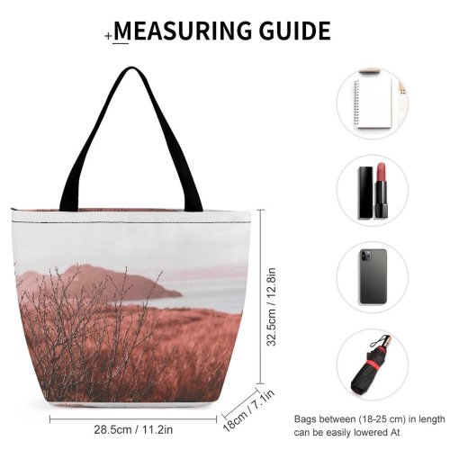 Yanfind Shopping Bag for Ladies Grass Plant Golden Laugarás Laugaras Iceland Flora Lake Outdoors Landscape Forest Mood Reusable Multipurpose Heavy Duty Grocery Bag for Outdoors.
